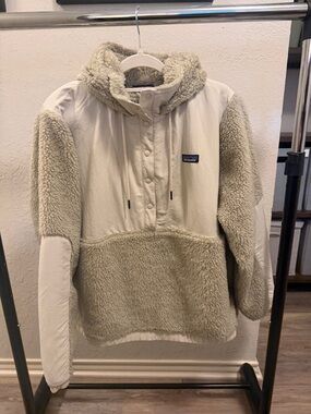Patagonia Pelican Tan Fleece Shelled Retro-X Sherpa Pullover Jacket